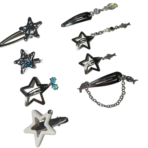 8pcs Silberlegierungshaarclip Elegantes Sternhaar Aksumathaarpin Für Frauen Und Mädchen Die Sich Hervorragend Für Tägliche Und Besondere Anlässe Eignen von Wynrzyj