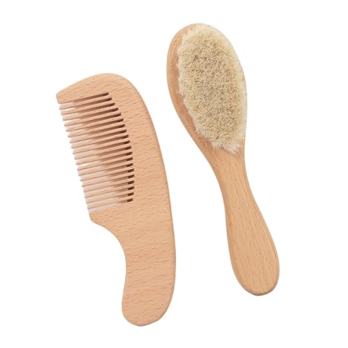 Babyhaarpinsel Und Kammset Für Neugeborene Holz Baby Haare Pinsel Set Mit Weichen Ziegenborsten Mädchen Jungen Crade Caps Pinsel von Wynrzyj
