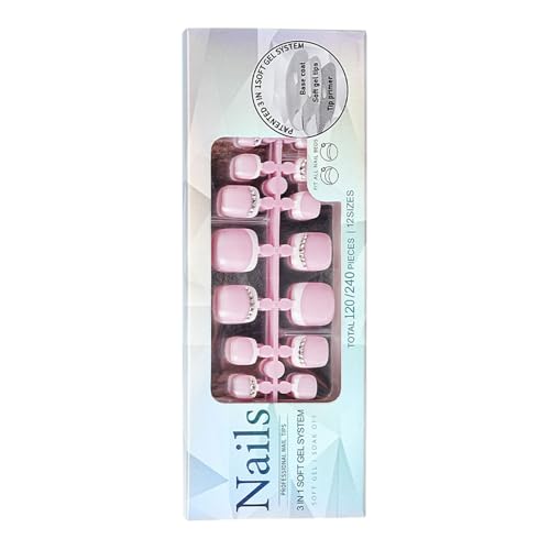 Elegante 120pcs French Zehennägel Für Frauen Mädchen Volle Cover Gefälschte Zehennägel Dauerhafte Verschleiß Mode Zehennagel Verbesserung Französisch von Wynrzyj