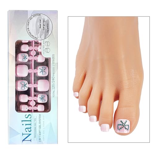 Elegante 120pcs French Zehennägel Für Frauen Mädchen Volle Cover Gefälschte Zehennägel Dauerhafte Verschleiß Mode Zehennagel Verbesserung Französisch von Wynrzyj