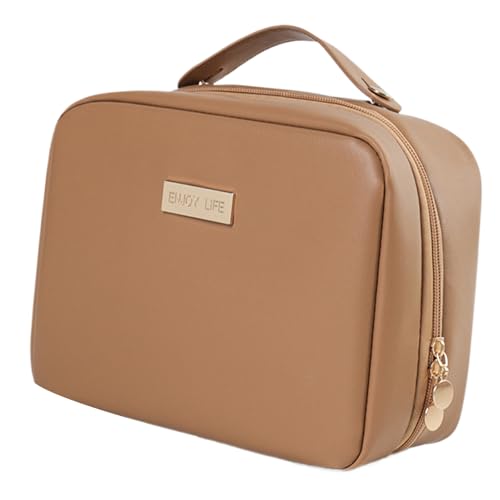 Kosmetische Tasche Große Kapazität Toilettenbeutel Reisen Make Up PU Leder Kosmetik Organisatoren Strand Für Frauen Und Mädchen Große Kapazität Reisen Toilettenkoffer PU Leder Make Up Strand von Wynrzyj