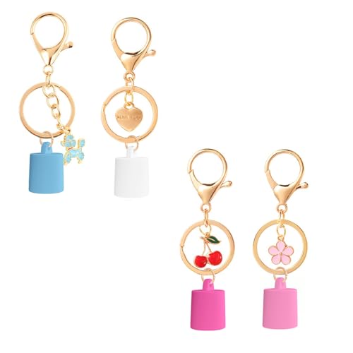 Packung Von 4 Glänzenden Lippenbalsam Schlüsselanteilern Mit Legierungszauber Die Allgemein Für Schnelle Installation Geeignet Sind von Wynrzyj