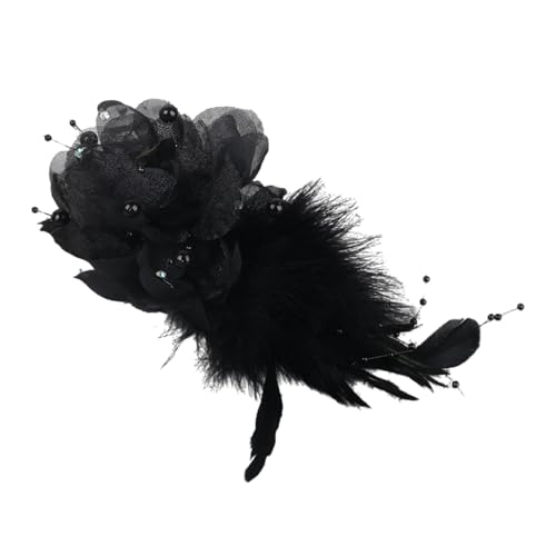 Plumage Und Blumenbrosche Synthetischer Stoff Quick Clip Design Wasserdichte Mode Pin Perfekt Für Geschäftsessenfeiern Elegante Federblumen Brosche von Wynrzyj
