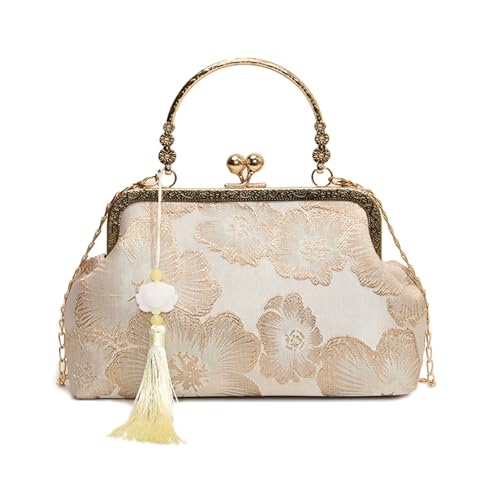 Traditionelle Chinesische Handtasche Fashion Umhängetasche Mit Entfernungsgurt Und Schloss Verschluss Polyester Crossbody Geldbörse Elegante Damen Satchel von Wynrzyj