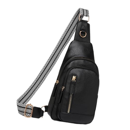 Vintage Styles Frauen Mode Chest Tasche Multi Taschen Weibliche Umhängetasche Weiche PU Leder Crossbody Geldbeutel Retro Brust von Wynrzyj