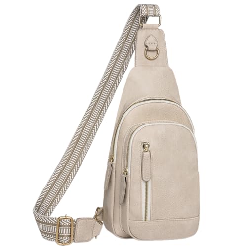 Vintage Styles Frauen Mode Chest Tasche Multi Taschen Weibliche Umhängetasche Weiche PU Leder Crossbody Geldbeutel Retro Brust von Wynrzyj