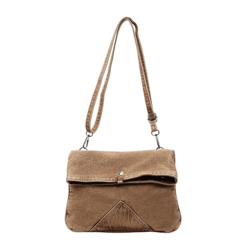 Vintage Wash Jeans Umhängetasche Leicht Atmungsaktives Carryall Mit Organisatorischen Taschen Fashion Accessoire Trendy Unisex Retro Jeans Satchel von Wynrzyj