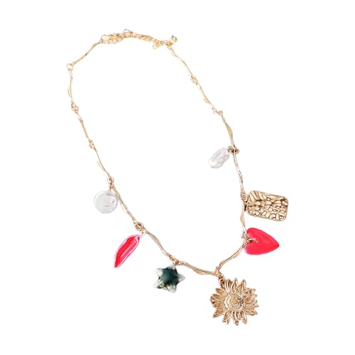 Wynrzyj Einstellbare Retro Perlen Halskette Tragbare Legierungskette Handgefertigter Schmuck Für Frauen Tägliches Outfit Enhancer Handgefertigt Vintage Imitation Perlen Halskette von Wynrzyj