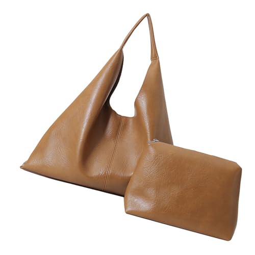 Wynrzyj Frauen Schläfrige Unterarmtasche Weiche PU Lederhandtasche Große Kapazität Schultertasche 2pcs Für Arbeit Und Reisen Große Kapazität Handtaschen von Wynrzyj