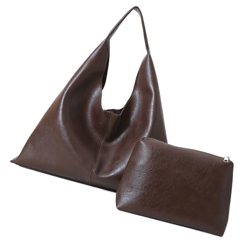 Wynrzyj Frauen Schläfrige Unterarmtasche Weiche PU Lederhandtasche Große Kapazität Schultertasche 2pcs Für Arbeit Und Reisen Große Kapazität Handtaschen von Wynrzyj