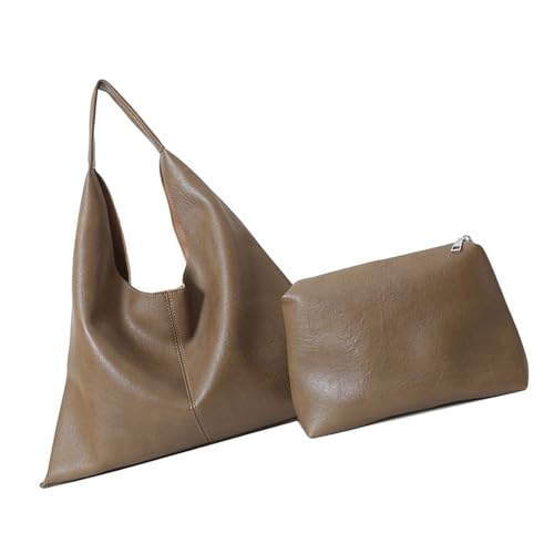 Wynrzyj Frauen Schläfrige Unterarmtasche Weiche PU Lederhandtasche Große Kapazität Schultertasche 2pcs Für Arbeit Und Reisen Große Kapazität Handtaschen von Wynrzyj