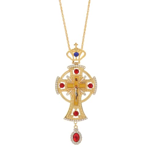 Wynrzyj Funkelnde Diamant Besetzt Großer Kreuzketten Halskette Einstellbar von Wynrzyj