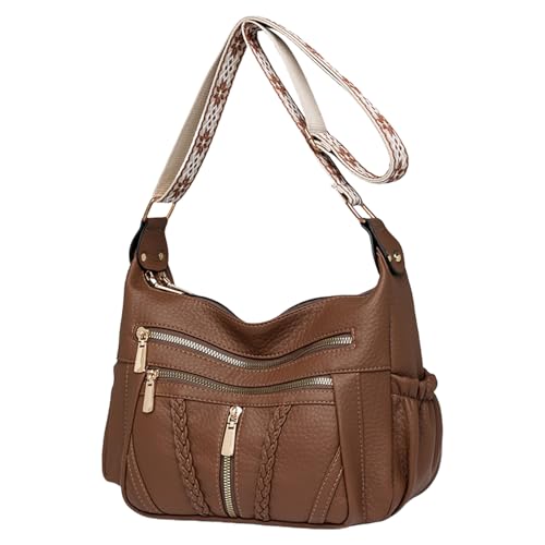 Wynrzyj Funktionelle Multi Taschen Umhängetasche Für Frauen Weiche PU Leder Crossbody Satchel Mit Verstellbarem Riemengeschenk Für Sie von Wynrzyj