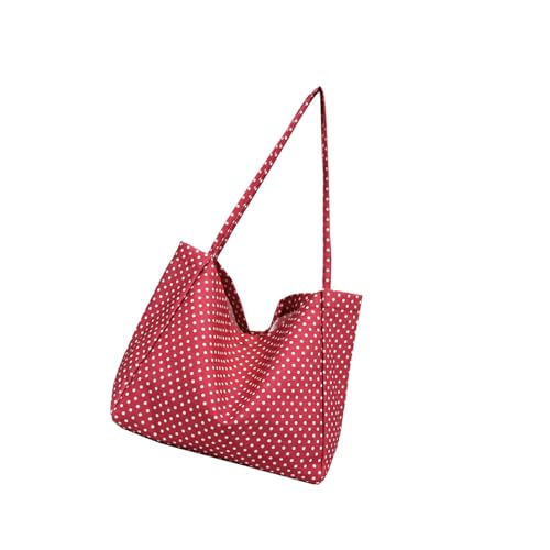 Wynrzyj Geräumige Punktbeutel Verstärkter Leichter Design Umhängetaschen Freizeit Handtasche Für Bücher Laptops Essentielles Retro Red Punktbeutel von Wynrzyj