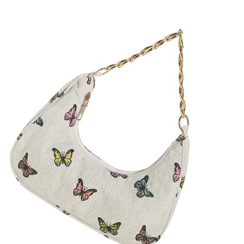 Wynrzyj Leichte Baumwollbeutel Mit Blumenmuster Für Frauen Lässig Tägliche Verwendung Von Unterarm Schulter Handtasche Kompakte Arbeitstasche von Wynrzyj