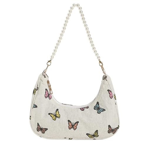 Wynrzyj Leichte Baumwollbeutel Mit Blumenmuster Für Frauen Lässig Tägliche Verwendung Von Unterarm Schulter Handtasche Kompakte Arbeitstasche von Wynrzyj