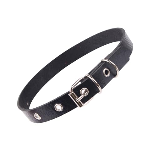 Wynrzyj Mode Gothic Rock Choker Halskette PU Leder Cosplay Punk Heckchain Für Tägliche Verstellbare Nackengürtel von Wynrzyj