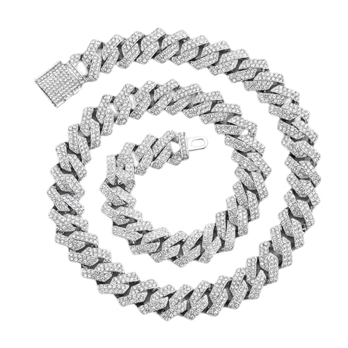 Wynrzyj Mode Iced Outs Diamonds Kubanische Verbindung Kette Halskette Hip Hop Mode Schmuck Accessoire Für Trendige Frauen Und Männer Hip Hop Cuban Kette Halskette von Wynrzyj