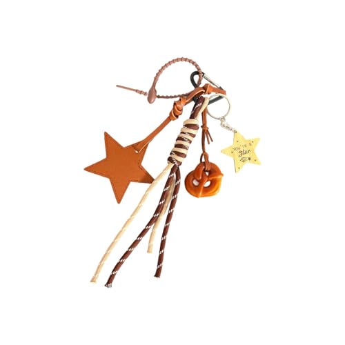 Wynrzyj Multifunktionaler Fünf Punkte Star Keychain Decoration Mode Bag Anhänger Für Handtaschen Rucksäcke Und Auto Interieur Retro Star Bag Anhänger von Wynrzyj