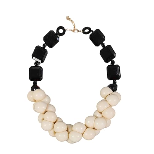 Wynrzyj Perlen Halskette Retro Multilayer Ethnic Schmuck Tragbares Harzfest Accessoire Für Frauen Tragbare Harz Perlen Halskette von Wynrzyj