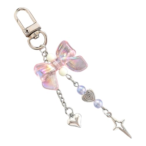 Wynrzyj Schöne Herz Bögen Schlüsselbeutel Charms Star Schlüsselketten Accessoires Für Geldbeutel Handtasche Auto Schlüsselbund Für Frauen Mädchen Auto Schlüsselringe Für Frauen von Wynrzyj