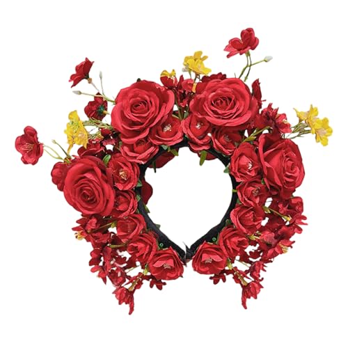 Wynrzyj Stilvolle Blumenhaarbänder Für Frauen Festliche Seidenblumenkronen Stirnband Buntes Haar Ornament Für Partys Und Event Brautzubehör von Wynrzyj