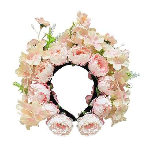Wynrzyj Stilvolle Blumenhaarbänder Für Frauen Festliche Seidenblumenkronen Stirnband Buntes Haar Ornament Für Partys Und Event Brautzubehör von Wynrzyj