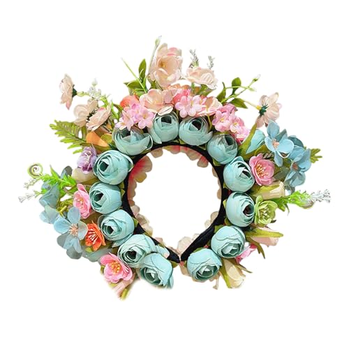 Wynrzyj Stilvolle Blumenhaarbänder Für Frauen Festliche Seidenblumenkronen Stirnband Buntes Haar Ornament Für Partys Und Event Brautzubehör von Wynrzyj