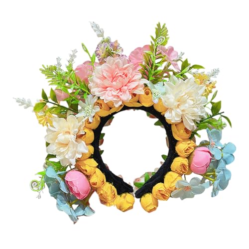 Wynrzyj Stilvolle Blumenhaarbänder Für Frauen Festliche Seidenblumenkronen Stirnband Buntes Haar Ornament Für Partys Und Event Brautzubehör von Wynrzyj