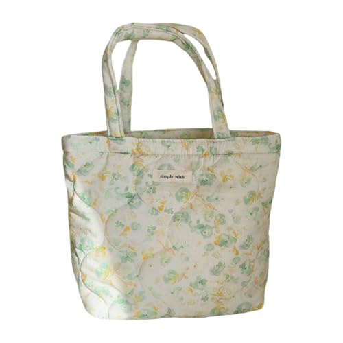 Wynrzyj Stilvoller Winter Gesteppte Baumwollhandtasche Große Kapazität Blumen Umhängetasche Mit Bequemem Zum Einkaufsstoffhandtasche von Wynrzyj