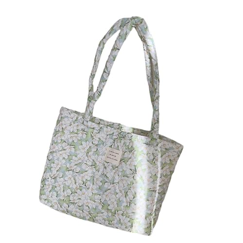 Wynrzyj Trendige Baumwollblumen Umhängetasche Für Frauen Gesteppte Handtasche Bequemer Riemen Achsel Taschen Zum Einkaufen Und Reisebackhandtasche von Wynrzyj