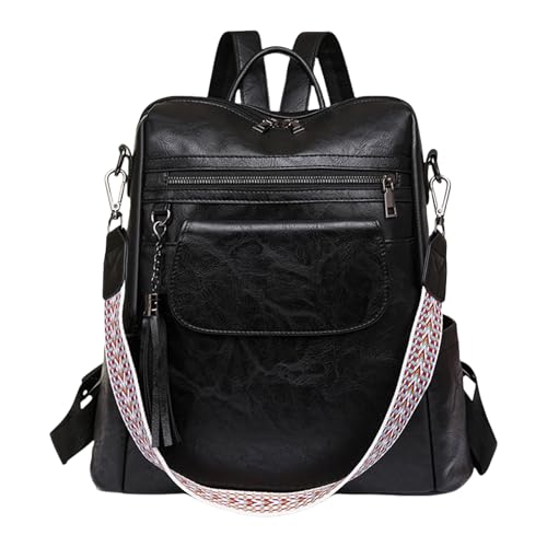 Wynrzyj Trendy Damen Großer Rucksack Modischer Quasten Umhängetaschen Große Kapazität Schultasche Für Die Arbeit Und Den Täglichen Gebrauch Funktionaler Schulter Rucksack von Wynrzyj