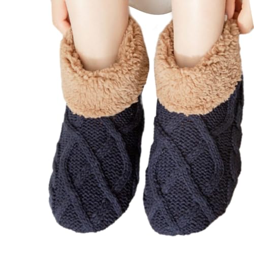 Wynrzyj Unisex Warm Warm Innenhaus Winter Knöchel Slipper Socken Mit Schleppendem Boden Dicker Fleece Ausgekleidetes Gestrickter Boden Innenschuhstift von Wynrzyj