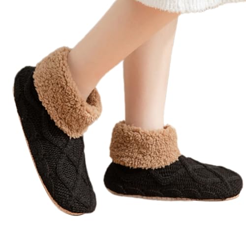 Wynrzyj Unisex Warm Warm Innenhaus Winter Knöchel Slipper Socken Mit Schleppendem Boden Dicker Fleece Ausgekleidetes Gestrickter Boden Innenschuhstift von Wynrzyj