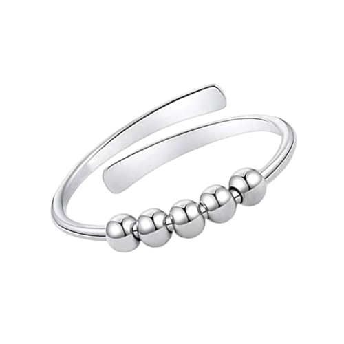 Wynrzyj wasserdichte Einfache Dating Ringe Verstellbarer Offener Finger Rotierender Perlen Schmuck Für Party Und Tägliche Verschleißmodemperlen Geeignet von Wynrzyj