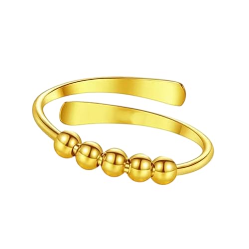 Wynrzyj wasserdichte Einfache Dating Ringe Verstellbarer Offener Finger Rotierender Perlen Schmuck Für Party Und Tägliche Verschleißmodemperlen Geeignet von Wynrzyj