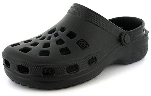 Wynsors Neu Herren/Herren Schwarz Schlupfsandale Clogs Stil Sandalen mit Rücken Träger Schwarz - UK Größen 6-12 - Schwarz, 42 von Wynsors
