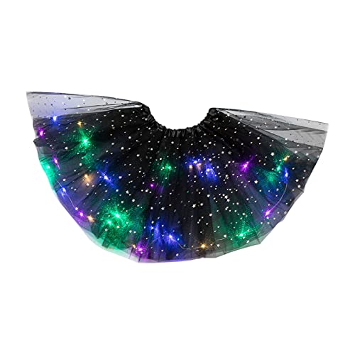 1 Stücke/2 Stücke Sparkle Tutu Rock Kinder Mädchen Tütü LED Lichterkette Tüllrock für Ballett Halloween Karneval Party Tanzen Fancy Dress Ballettrock Karneval Prinzessin Kostüm Tüllrock Ballett Skirt von Wyongtao