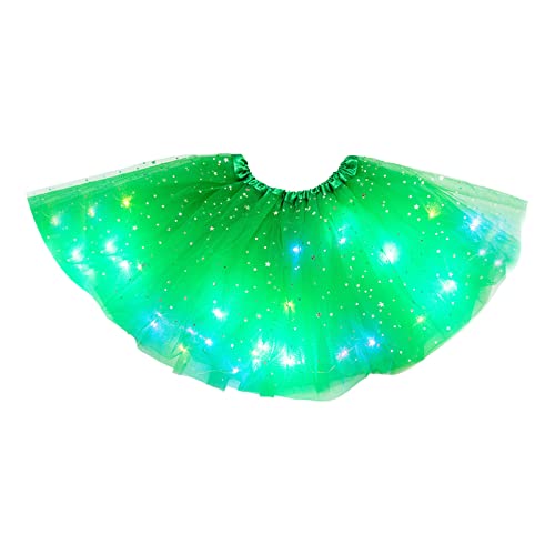 1 Stücke/2 Stücke Sparkle Tutu Rock Kinder Mädchen Tütü LED Lichterkette Tüllrock für Ballett Halloween Karneval Party Tanzen Fancy Dress Ballettrock Karneval Prinzessin Kostüm Tüllrock Ballett Skirt von Wyongtao