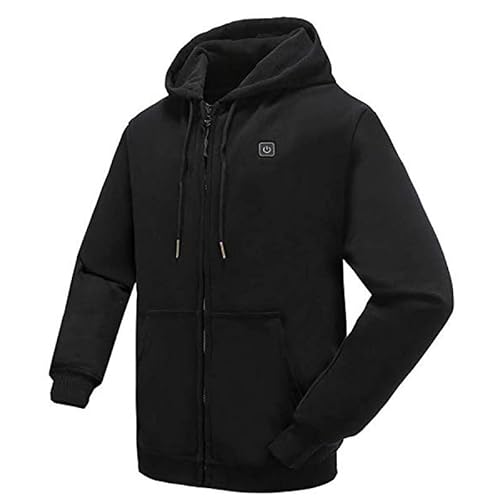 Beheizbare Sweatshirt für Herren Damen 2024 Neues Beheizbare Kapuzenjacke 6 Heizzonen 3 Temperaturstufen USB Elektrische Thermo Kapuzenjacke Lässiges Sweatshirt Verdicktes Warmes Outdoor Sweatshirt von Wyongtao