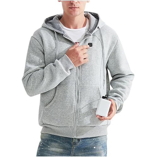 Beheizbare Sweatshirt für Herren Damen 2024 Neues Beheizbare Kapuzenjacke 6 Heizzonen 3 Temperaturstufen USB Elektrische Thermo Kapuzenjacke Lässiges Sweatshirt Verdicktes Warmes Outdoor Sweatshirt von Wyongtao