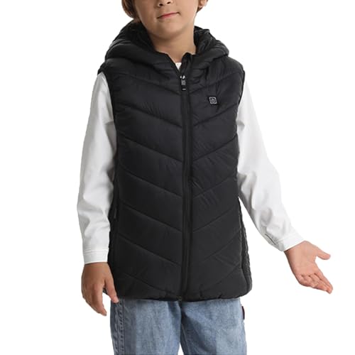 Beheizbare Weste für Kind Rabatt Beheizte Winterweste mit Kapuze für Jungen und Mädchen 2024 Neues 10 Heizzonen drei Temperaturstufen Elektrisch Beheizte Jacke USB-Weste Leichte Beheizte Lsolierweste von Wyongtao