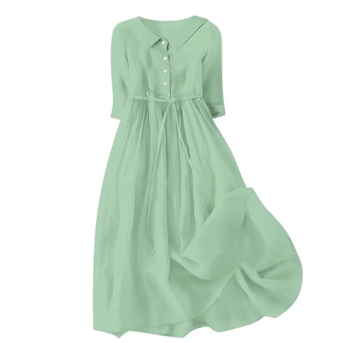 Blusenkleid Damen Baumwolle Leinen Kleider Leinenkleid Halb Knopf Kurzarm Kleid Casual Sommer Boho Maxi Kleid Strandkleid Elegant Shift Kleider Smocked Strand Büro Kleid Vintage Abend Party Kleid Blusenkleid Damen Baumwolle Leinen Kleider Leinenkleid Halb Knopf Kurzarm Kleid Casual Sommer Boho Maxi Kleid Strandkleid Elegant Shift Kleider Smocked Strand Büro Kleid Vintage Abend Party Kleid von Wyongtao