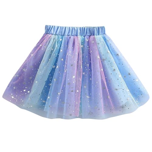 Kinder Mädchen Tüllrock Pailletten Tütü Rock Glitzer Bunt Ballettrock Prinzessin Minirock Tanzkleid Karneval Partykleid Tanz Rock Tulle Tutu Baby Kinder Rock 1-12 Jahre von Wyongtao