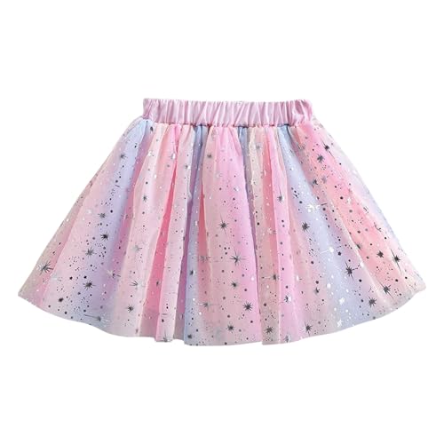 Kinder Mädchen Tüllrock Pailletten Tütü Rock Glitzer Bunt Ballettrock Prinzessin Minirock Tanzkleid Karneval Partykleid Tanz Rock Tulle Tutu Baby Kinder Rock 1-12 Jahre von Wyongtao