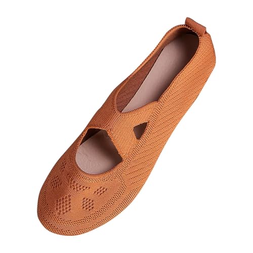 Wyongtao Ballerinas Damen Loafer Flache Schuhe Rutschfeste Brautschuhe Runde Zehen Knit Kleid Schuhe Tanzschuhe Halbschuhe Strickschuhe Balerinaschuhe für Frauen Bequem von Wyongtao