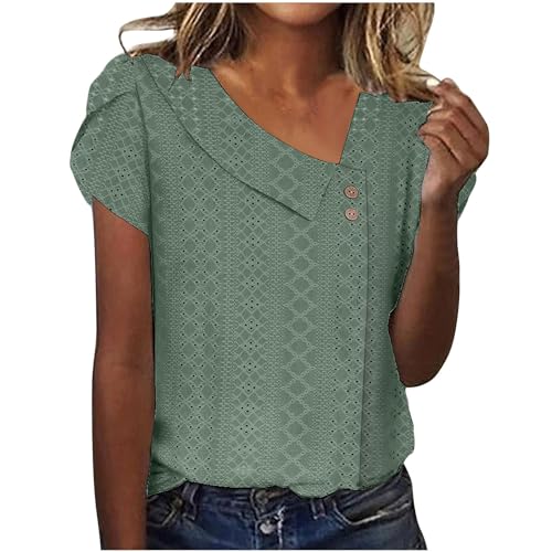 Wyongtao Bluse Damen Sommer Elegant Lochstickerei Top Kurzarm Oberteil Kleidung Lässige Tshirt Casual Sommerblusen Damenblusen Elegant Tshirt Wyongtao Bluse Damen Sommer Elegant Lochstickerei Top Kurzarm Oberteil Kleidung Lässige Tshirt Casual Sommerblusen Damenblusen Elegant Tshirt von Wyongtao