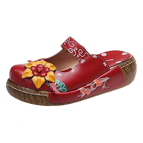 Wyongtao Damen Clogs Sommer Hausschuhe Atmungsaktiv Flip Flops mit Keilabsatz Bedruckte Sandalen Schuhe Plateau Strandsandalen rutschfest Outdoor Pantoletten Halbe Hausschuhe Wyongtao Damen Clogs Sommer Hausschuhe Atmungsaktiv Flip Flops mit Keilabsatz Bedruckte Sandalen Schuhe Plateau Strandsandalen rutschfest Outdoor Pantoletten Halbe Hausschuhe von Wyongtao