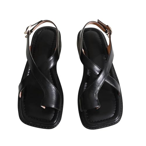 Wyongtao Damen Gladiator Flache Sandalen Sommer Flache Zehentrenner Freizeit Bohemia Flip Flops Elegant Bequeme Strandschuhe mit Riemchen Riemchensandale Freizeitsandale Diamant Riemchen Sandalen von Wyongtao