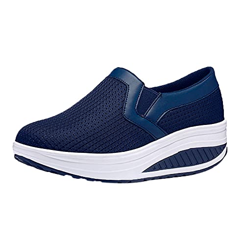 Wyongtao Damen Orthopädische Schuhe Klassisch Slip-on Sneaker Sommer Atmungsaktiv Strick Mesh Walkingschuhe Leicht Bequem Weiche Sohle Turnschuhe von Wyongtao
